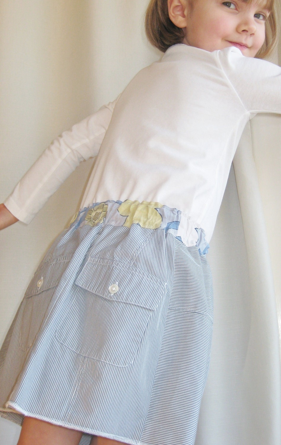 50% OFF A Summer's Day Upcycled Skirt Little Girls Size 4-6 OOAK