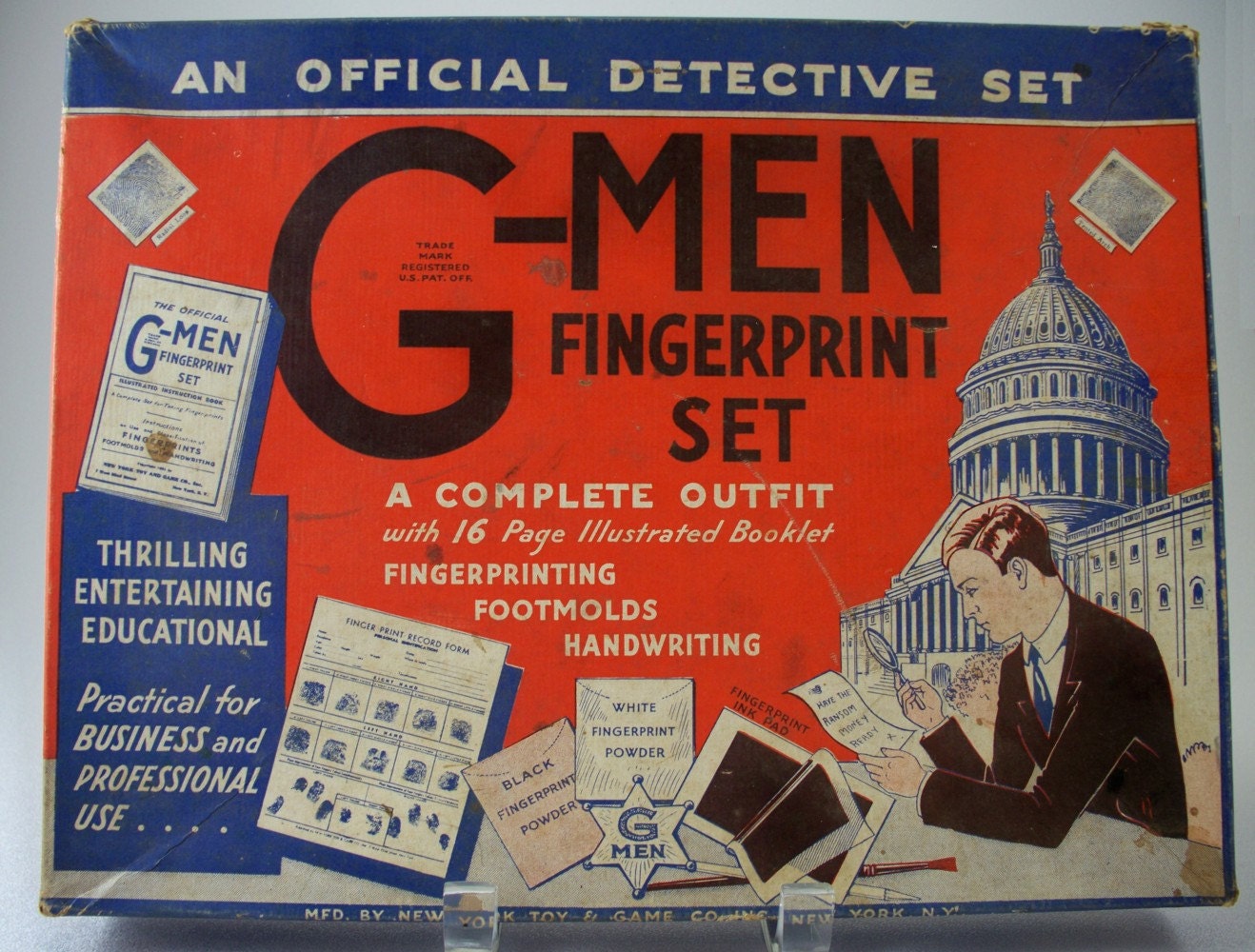 G-Men Fingerprint Kit - Childs Toy from 1936