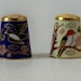 Pair Vintage Chinese Cloisonne Enameled Thimbles (C)