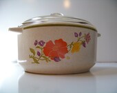 Vintage TEMPERWARE by Lenox Summer Wind Casserole dish with glass pyrex lid