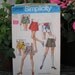 Vintage 1970 70s Simplicity 8698 Scooter Skirt Skort Shorts Sewing Pattern Sz 8 Waist 23