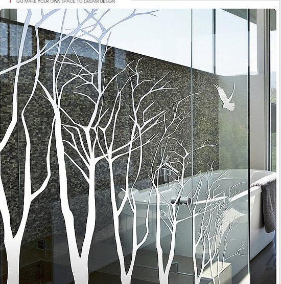 Tree Wall Decal Wall Sticker room decor kids decal baby nursery  graphic mural -7 winter trees