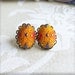 Earrings Vintage Exotic Earrings Moroccan Gold Yellow Canary Persian Blue Red Stud Ear Post - The Circus