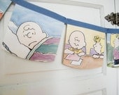 SALE SALE SALE... Charlie Brown Valentine Bunting Banner, a repurposed children story book, bedroom or birthday garland