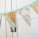 CUSTOM listing for Belinda, green toned vintage map bunting