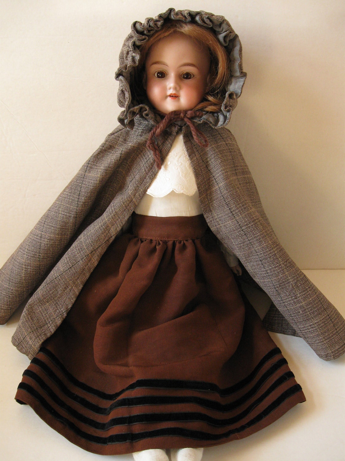 Antique Bisque head Doll A. Marseille BEAUTY 24 in. kid leather body
