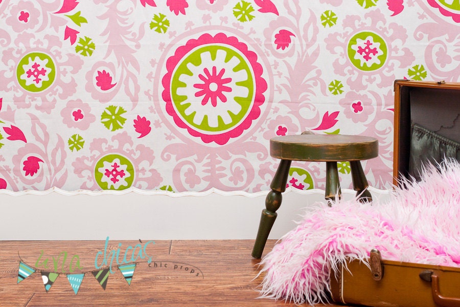 Mini Photography Backdrop Pink Chartreuse Hot Pink
