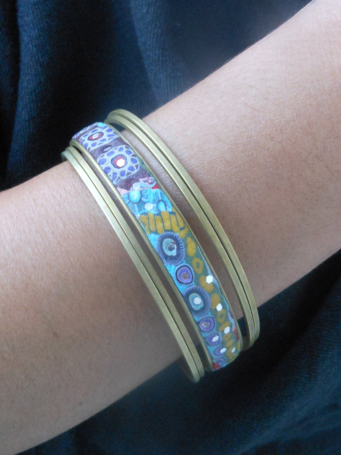 The Shy Shisha -  Set 1: one wide and four thin bracelets
