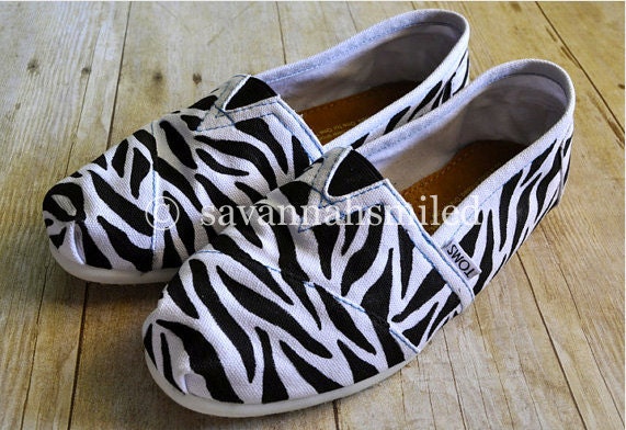 Zebra Painting for your TOMS Shoes