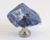 Natural Denim Blue Sodalite Crystal Gemstone Rock Knobs