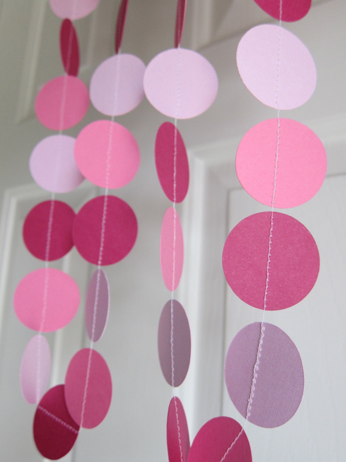 Pink Paper Garland, 1st Birthday Decoration, Bridal Shower Decorations, Baby Shower Decorations, Garland, Pretty in Pinks Garland