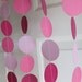 Pink Paper Garland, 1st Birthday Decoration, Bridal Shower Decorations, Baby Shower Decorations, Garland, Pretty in Pinks Garland