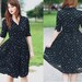 Vintage 1980's Black Polka Dot Silk Dress