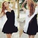 Vintage 1980s Black Velvet Chiffon Party Cocktail Dress
