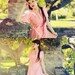 Vintage 1950s/60s Peach Coral Pastel Chiffon Garden Party Dress