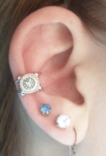 Small Peridot Ear Cuff