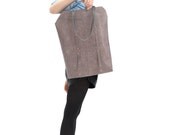 SALE - 30% - 222 dollar  instead of 318 dollar - Large Leather Tote bag for women- Catfish gray with gray snake skin texture