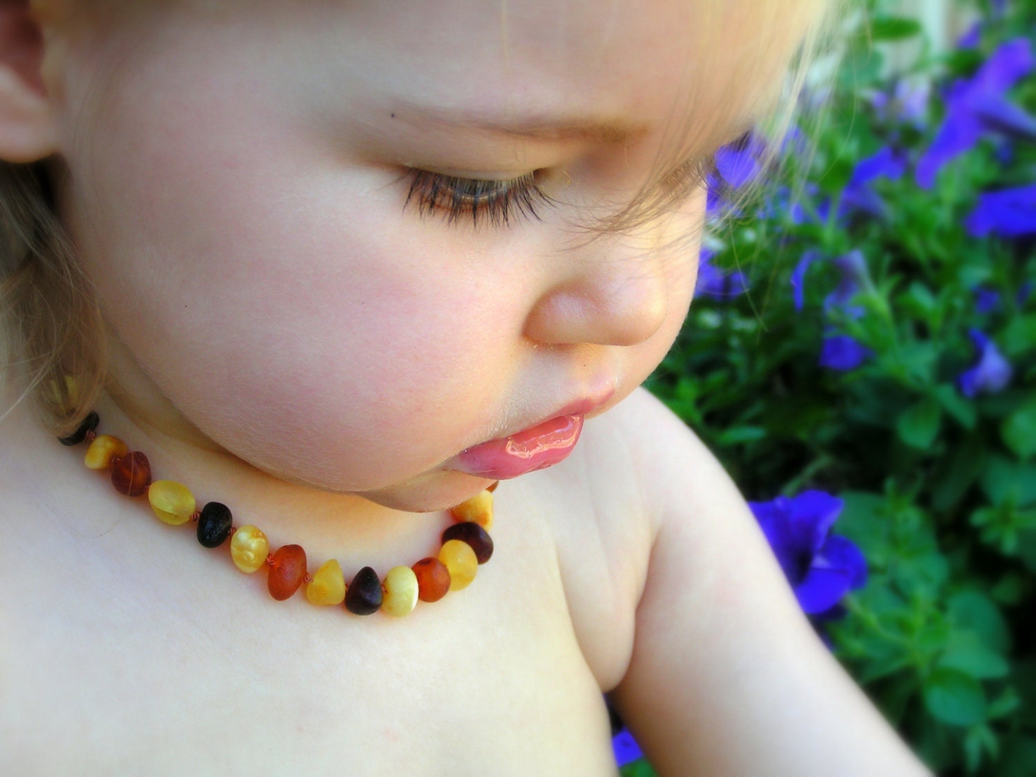 MULTI-COLORED RAW Round Beads - Baltic amber teething necklace - Natural organic amber stones