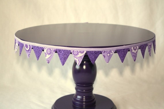 Cake Stand Bunting in Plum Purple and Lavender - 3 foot length for cake stand or decoration