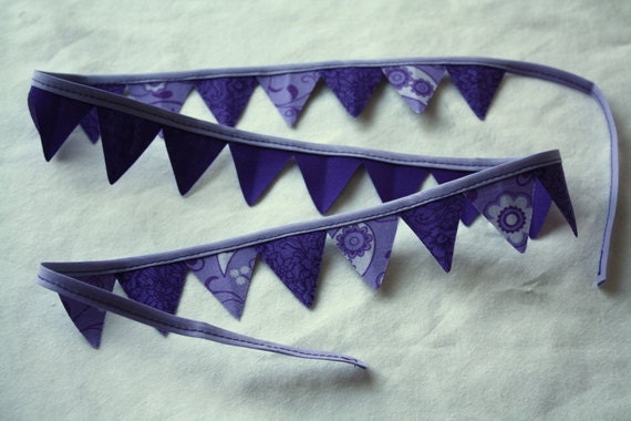 Cake Stand Bunting in Plum Purple and Lavender - 3 foot length for cake stand or decoration