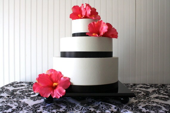 18 inch square cake stand base in black