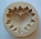 Valentine's Handmade Stoneware Cookie Mold- Hearts Afire