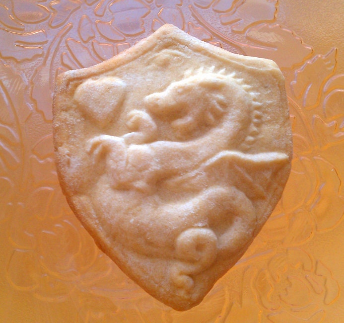 Stoneware Dragon Shield Cookie Mold by ZandaPanda on Etsy