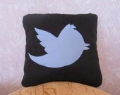 Twitter pillow - 12 x 12 Decorative Pillow - Black Geekery Pillow - Cojín twitter - Kissen twitter - Coussin twitter - Cuscino twitter