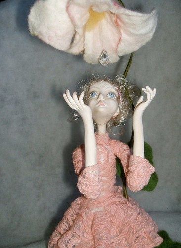 OOAK art doll "Thumbelina" Paper clay Handmade doll