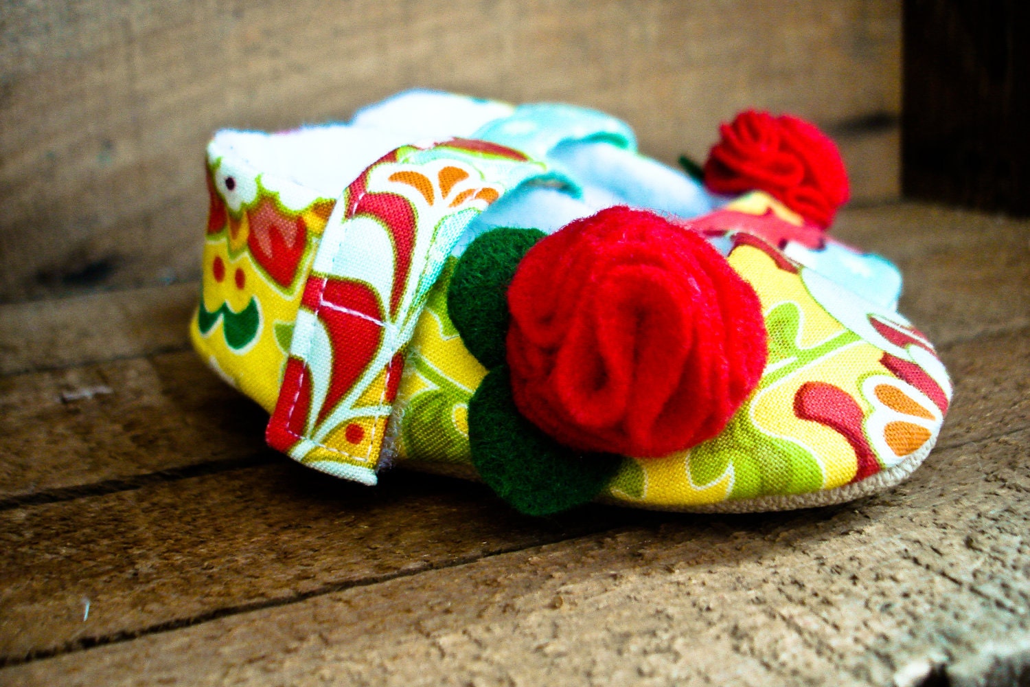 Red and Blue Paisley Mary Janes - Baby Shoes