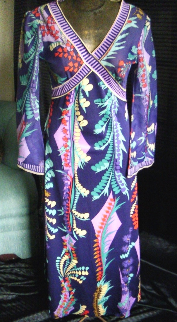 Sensational Seventies Colorful Aremis Desgner Dress