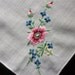 Embroidered Multicolored Floral on White Handkerchief Hanky from All Vintage Hankies