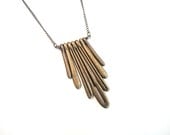 Long Brass Chevron Necklace - Casual, Retro-Inspired, Great for Layering