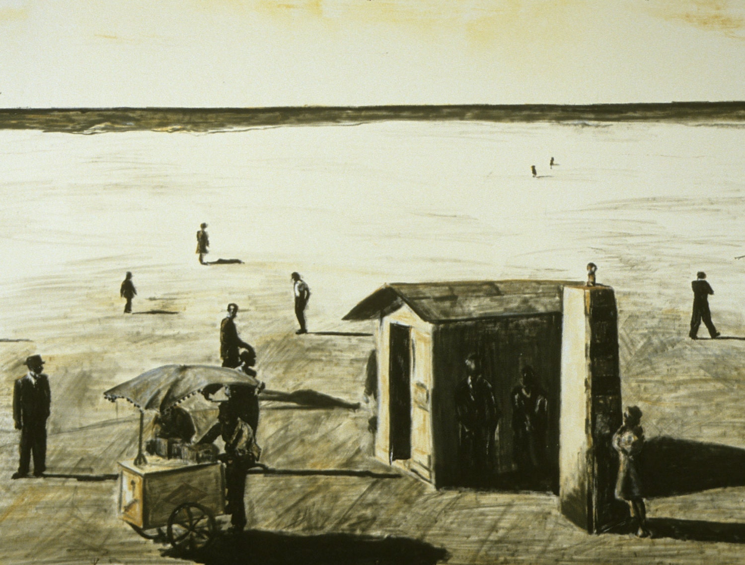 Monoprint Peoplescape Hand Pulled Print by Nicole Marie Smith