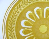 platter - Royal China ironstone - Casablanca pattern - 11 inch - mustard yellow - floral