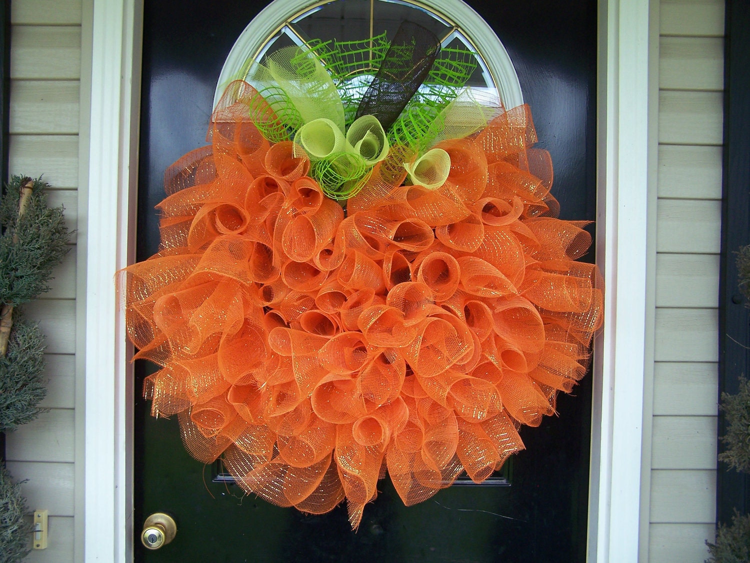 Handmade Front Door Deco mesh Halloween Fall Thanksgiving Pumpkin Wreath