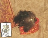 Fleur de Lis Feather Fascinator With Metal Accents