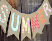 SUMMER burlap banner