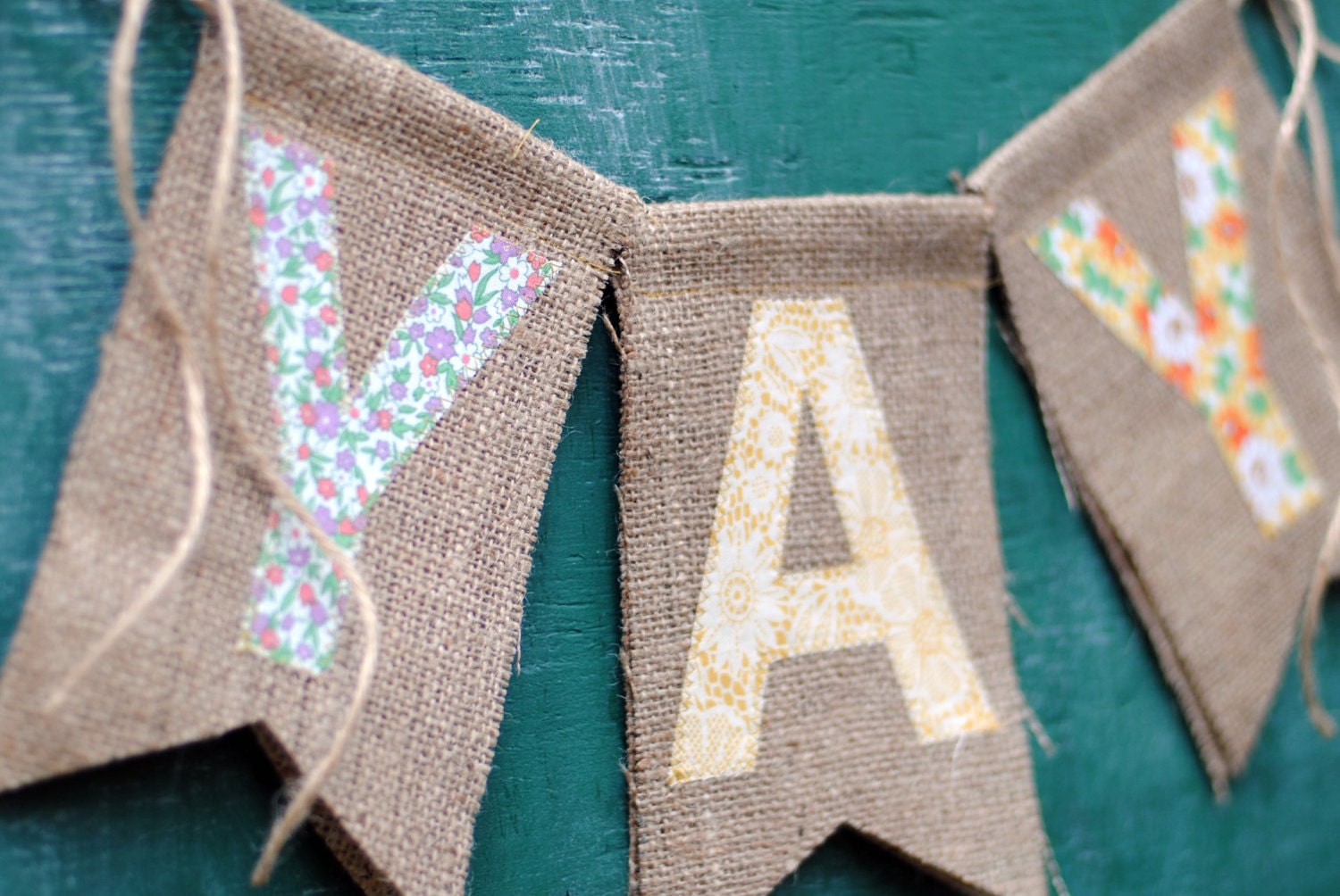 YAY burlap banner (as seen in Pregnacy & Newborn Magazine)