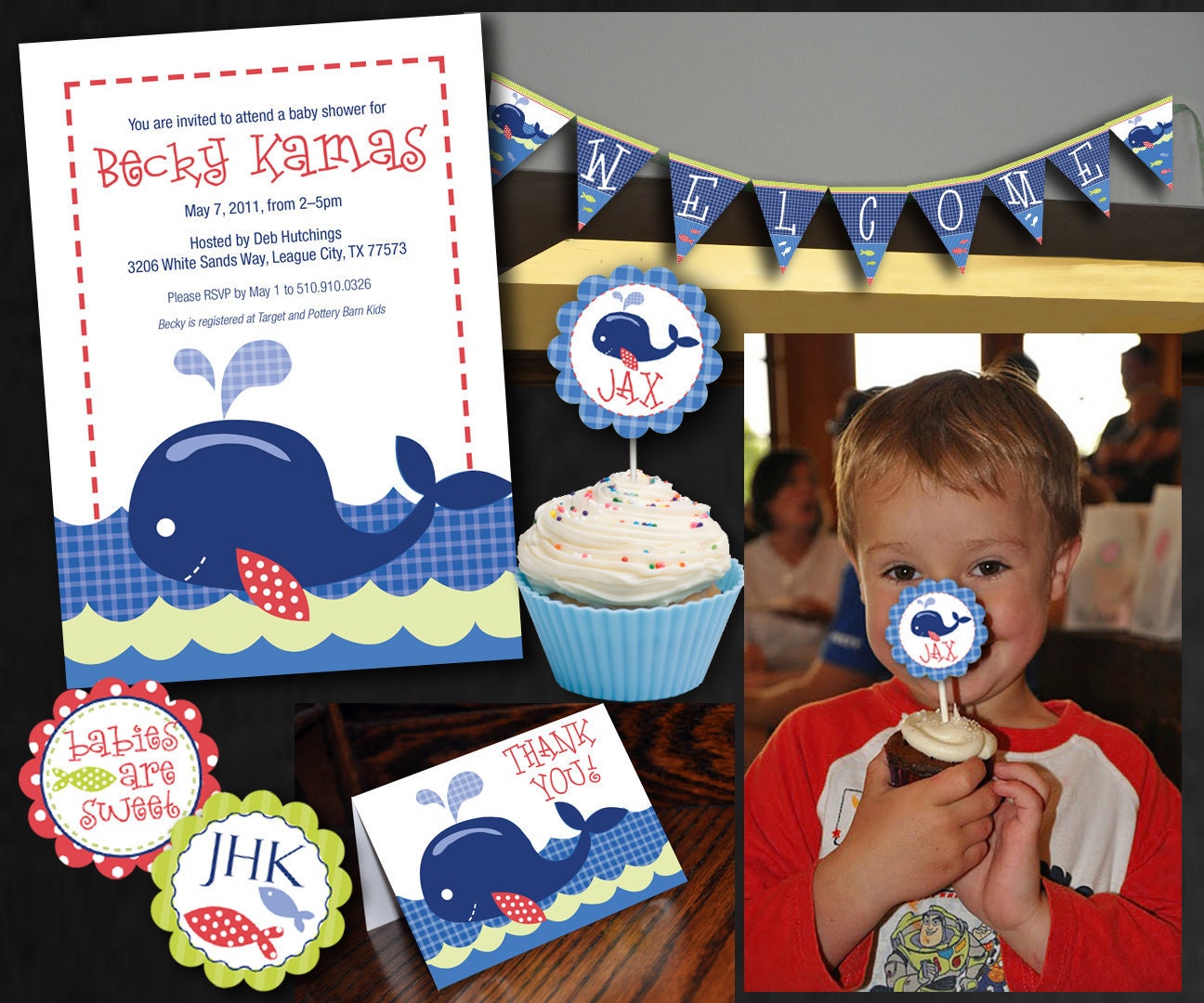 Blue Whale Party Collection for Shower Il_170x135