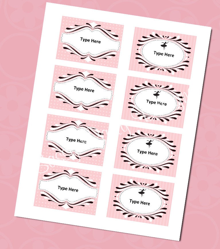 Twirling Ballerina Printable Name Tags or Labels Il_570xn