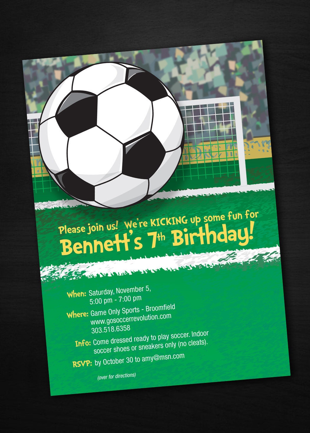 Soccer Birthday Invitations by SassyPartyDesigns on Etsy