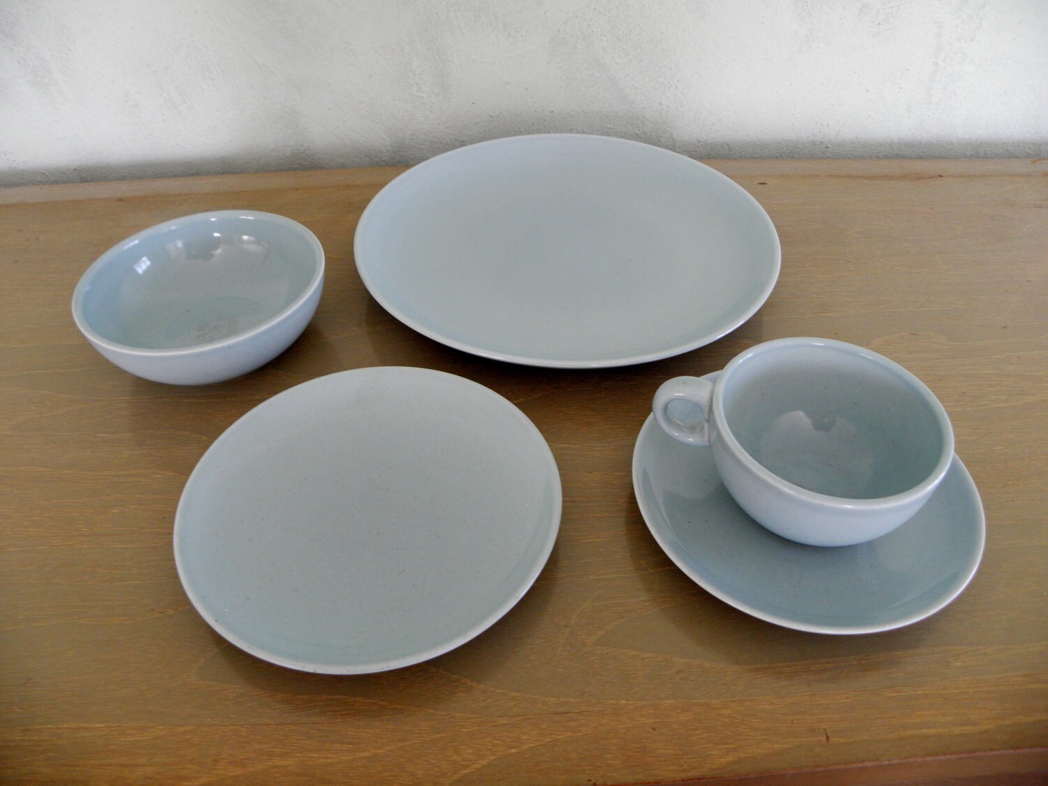 Russel Wright Iroquois Complete Placesetting--Ice Blue