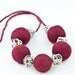 Burgundy Felted Beaded Long Necklace /  Burgundy Autumn Fashion Jewelry