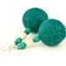 Green felt beaded earrings