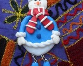 Christmas Decoration. Snowman. Polymer Clay. Glow in the Dark - JamButtyCrafts