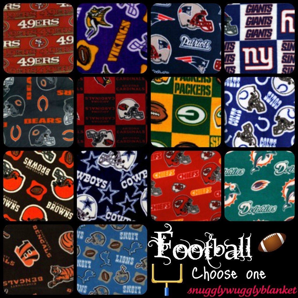 Items similar to Handmade Fleece hand tied Blanket Blanket for Adults Men and Women Football