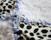 Fuzzy Dalmation-Like Rag Quilt, Gender Neutral, Crib quilt, lovey
