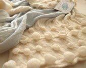 Spring scarf wool felt - Bridal shawl wool - Aquamarine scarf merino wool felted - Evening & Prom wrap by Texturable