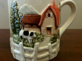 Two Vintage Farm Mugs, Marked on bottom